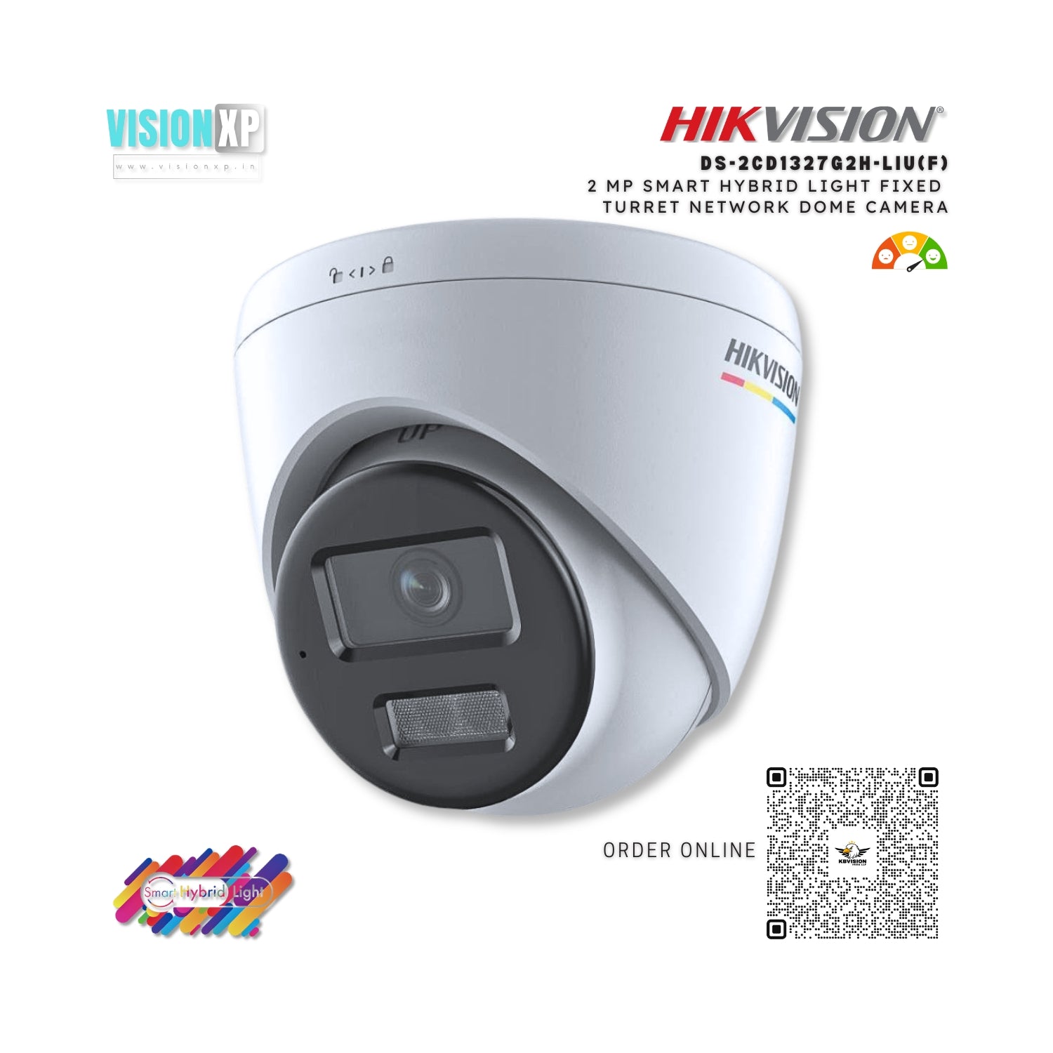 Hikvision DS-2CD1327G2H-LIU(F) 2 MP Hybrid Light Network Turret Camera Hikvision DS-2CD1327G2H-LIU(F) 2 MP Hybrid Light Network Turret Camera